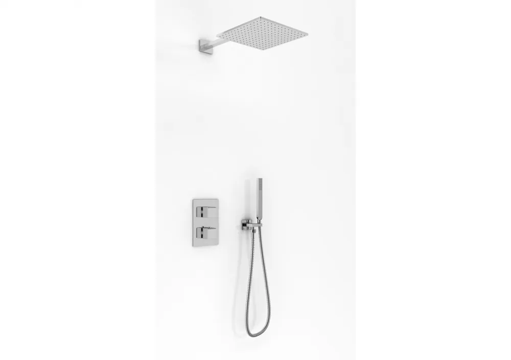 Kohlman Excelent Zestaw prysznicowy podtynkowy termostatyczny z deszczownicą 25 cm chrom QW432HQ25