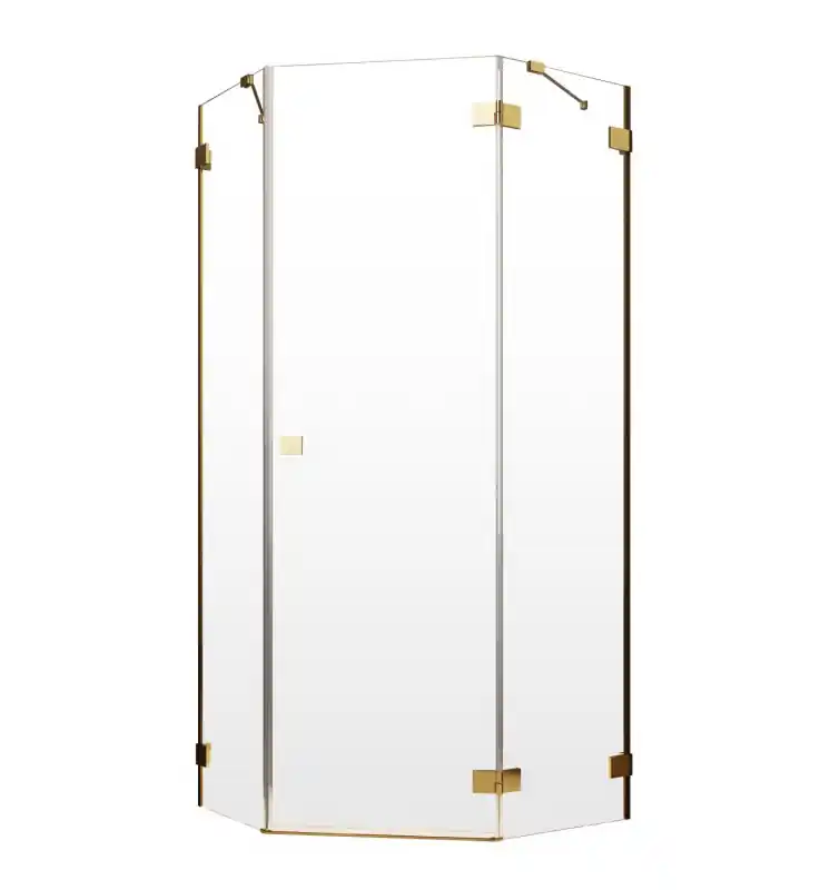 Radaway Essenza Pro Gold PTJ Kabina pięciokątna 80x100x200 cm prawa profile złote szkło przezroczyste 10100000-09-01R+10100500-01-01