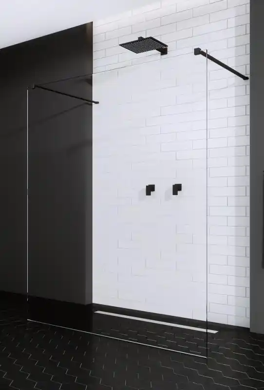 Radaway Modo X Black I Ścianka Walk-in 160x200 cm profile czarne szkło przezroczyste 388364-54-01