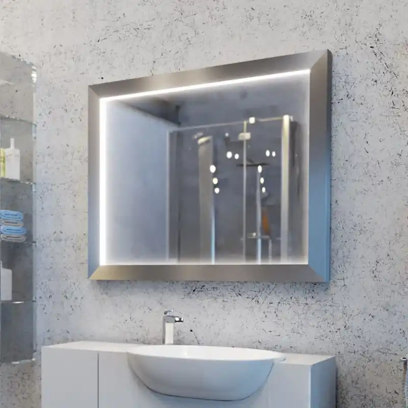 MCJ Exclusive Careto Lustro ścienne 100x80 cm z oświetleniem LED białe MCJCARETO100X80WH