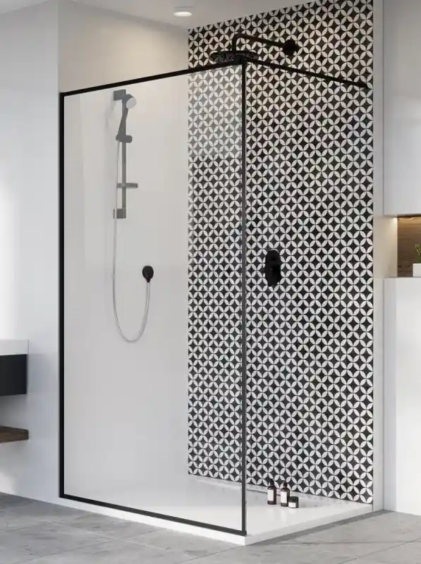 Radaway Modo X Black II Frame Ścianka Walk-in 130x200 cm profile czarne szkło Frame 389334-54-56