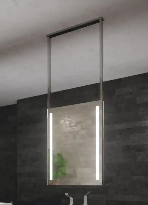 MCJ Premium Inverto Lustro sufitowe dwustronne 60x80 cm z oświetleniem LED stal nierdzewna polerowana MCJINVERTO60X80/150SP