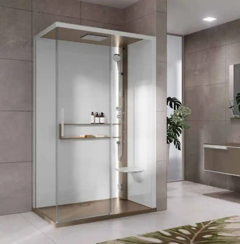 Novellini Glax Black 2 2.0 2P Hydro Plus Kabina parowa 120x90x210 cm wersja prawa profile czarne szkło przezroczyste G222P290DM1L-1HU