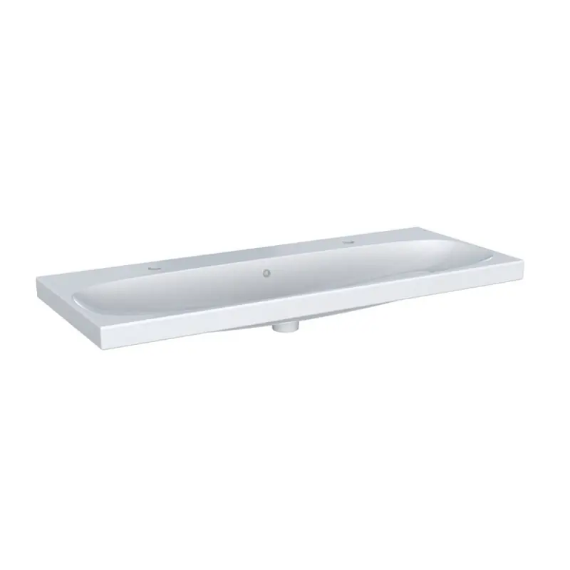 Geberit Acanto Umywalka meblowa 120x48 cm z 2 otworami na baterie z przelewem biała 501.880.00.1