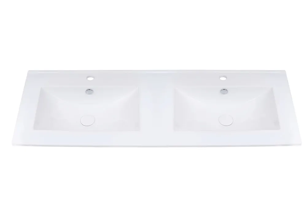 Legersen Irga Umywalka wpuszczana podwójna 120x46 cm biała LEUM45961200