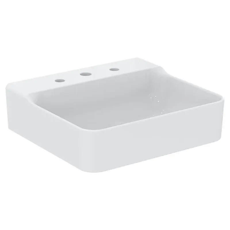 Ideal Standard Conca Umywalka wisząca lub meblowa 50x45 cm bez przelewu z 3 otworami na baterię biała T381601