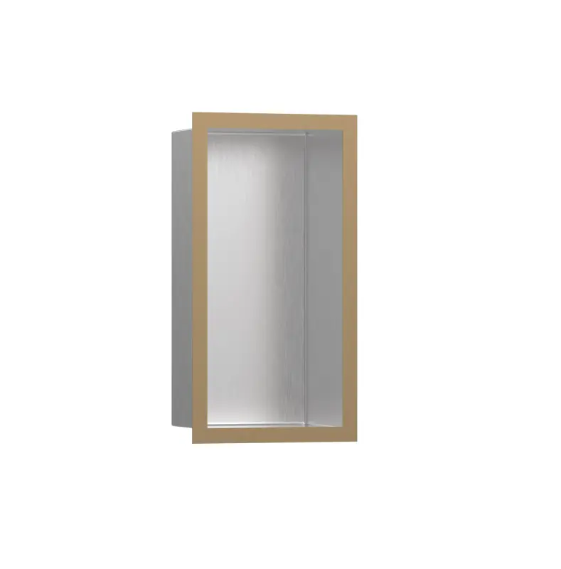 Hansgrohe XtraStoris Individual Wnęka ścienna stal szlachetna szczotkowana z ozdobną ramą 30 x 15 x 10 cm brąz szczotkowany 56094140