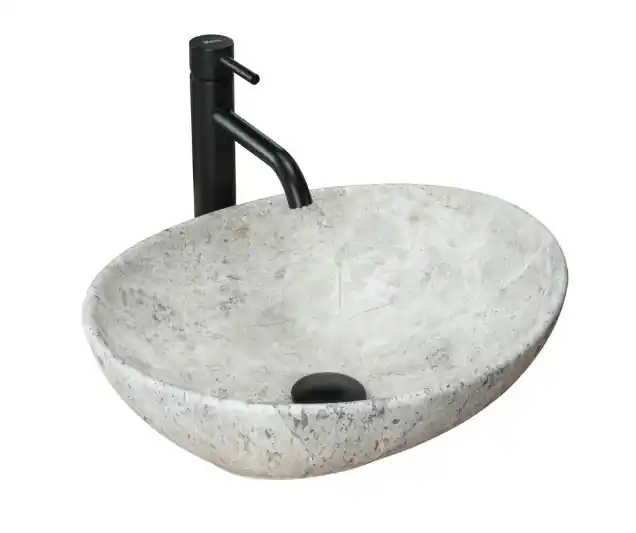 Rea Sofia Light Stone Umywalka nablatowa 41x34 cm szara REA-U0165