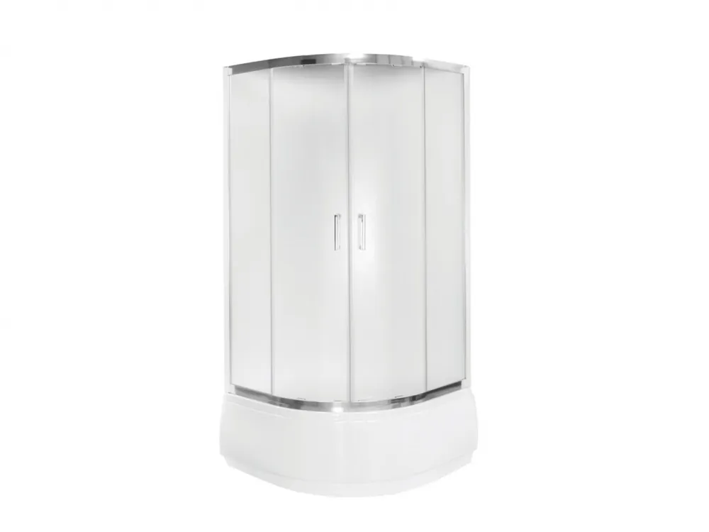 Besco Modern Kabina półokrągła 80x80x165 cm profile chrom szkło mrożone MP-80-165-M