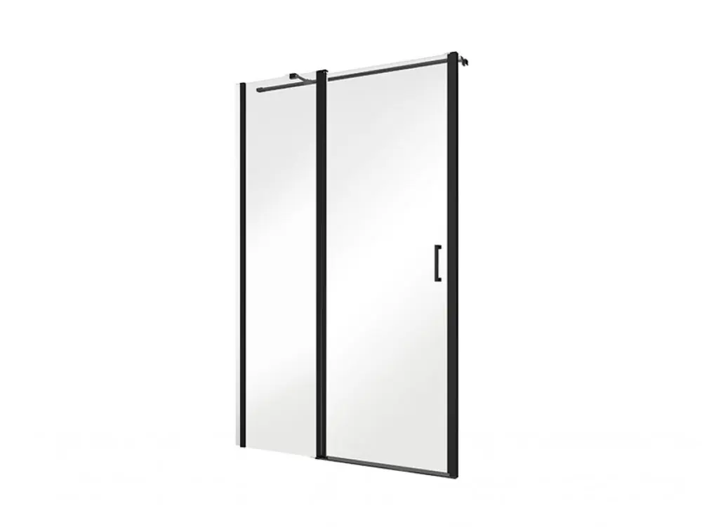 Besco Exo-C Black Drzwi uchylne 100x190 cm profile czarny mat szkło przezroczyste ECB-100-190C
