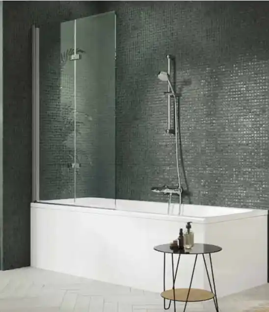 Huppe Design Pure Parawan nawannowy 2-częściowy składany 100x150 cm lewy profile srebrny mat szkło przezroczyste z powłoką Anti-Plaque 8P2301087322