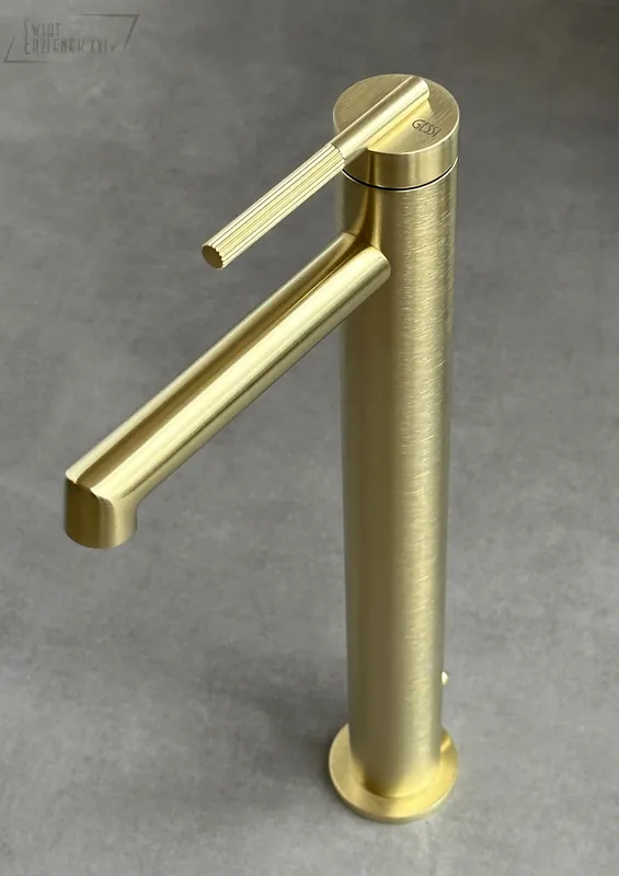 Gessi Ingranaggio Bateria umywalkowa z korkiem brushed brass pvd 63503.727