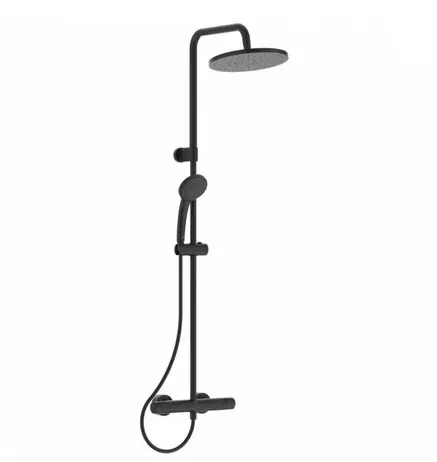 Ideal Standard Ceratherm T25 Zestaw prysznicowy termostatyczny ścienny z deszczownicą czarny mat A7546XG WYPRZEDAŻ MAGAZYNOWA!!
