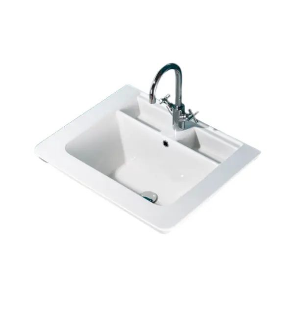 Althea Deep System Komora pralnicza 1-otworowa z przelewem 51 x 51 biały 41994 WIETRZENIE MAGAZYNU