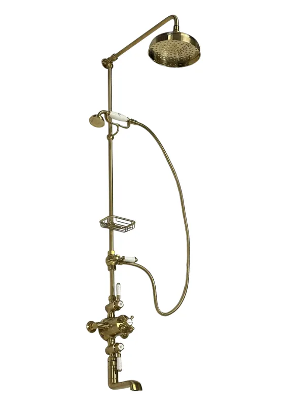 Galatea Design Retro Zestaw prysznicowy ścienny złoty szczotkowany GDH112BRG W MAGAZYNIE!!