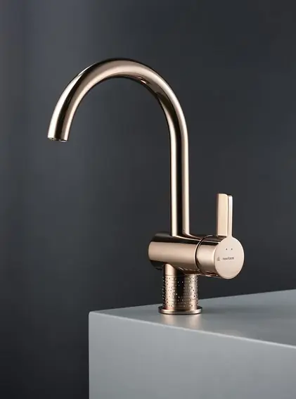 Newform Blink Chic luxury Bateria umywalkowa jednouchwytowa z teksturą miedziany brąz PVD 71112.58.061