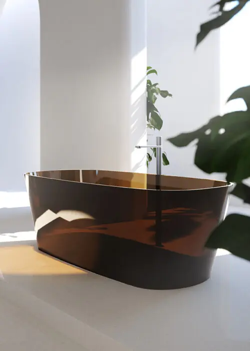 Relax Design Mua Wanna wolnostojąca przezroczysta z korkiem 170x80 cola MUA170COLA