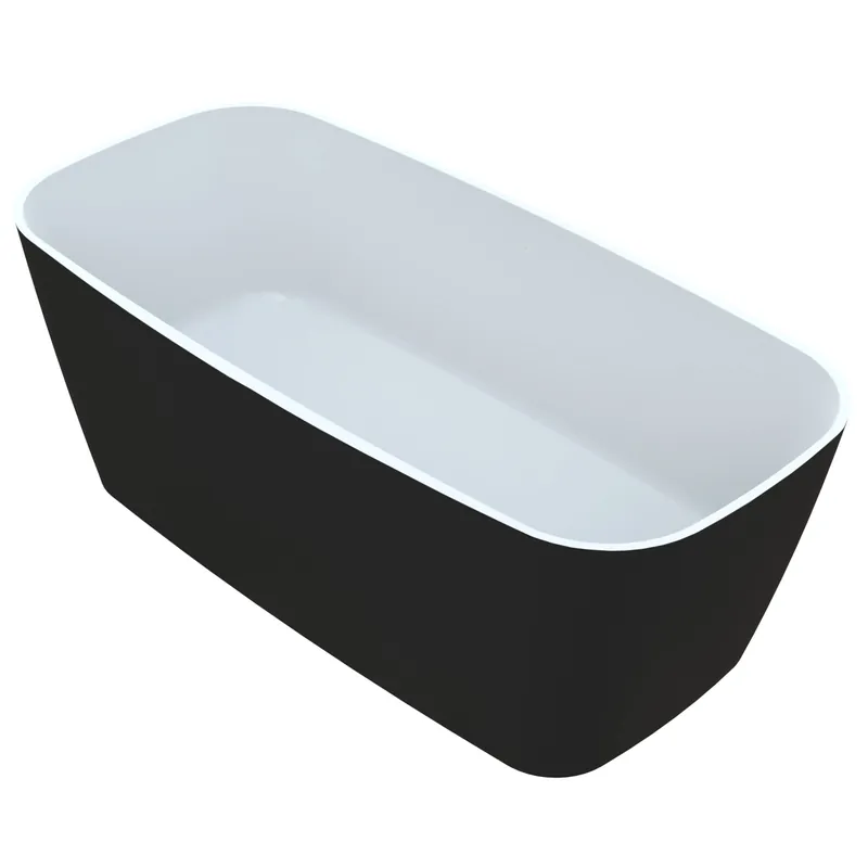 Vayer Volans Wanna wolnostojąca bez przelewu 151x72 cm czarno-biała 151.072.040.1-4.0.3.0.0.K01