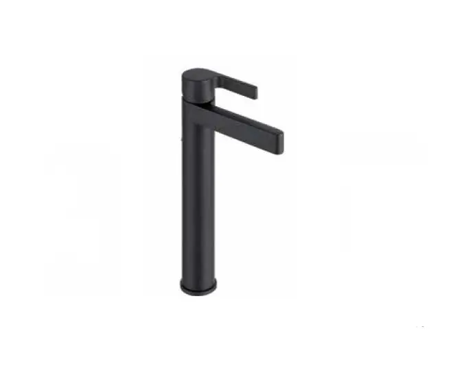 Webert Do Re Mi Bateria umywalkowa 1-otworowa wysoka z korkiem klik klak czarny mat DR830401.560