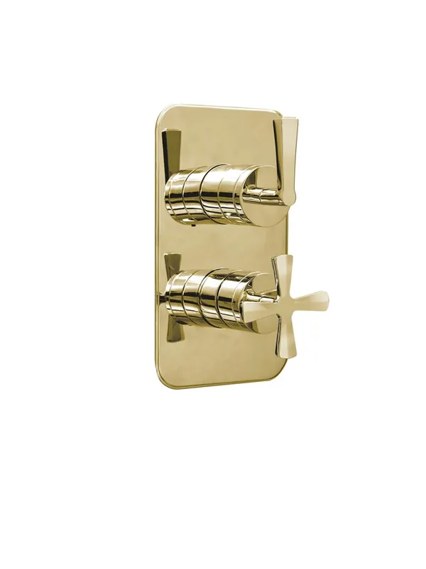 Burlington Riviera Bateria natryskowa podtynkowa na jedno wyjście element zewnętrzny gold RIV2GOLD