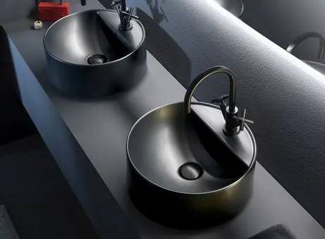 Flaminia Twin Set Slim 42 Umywalka jednootworowa wisząca 42 cm carbone TW42SCAR