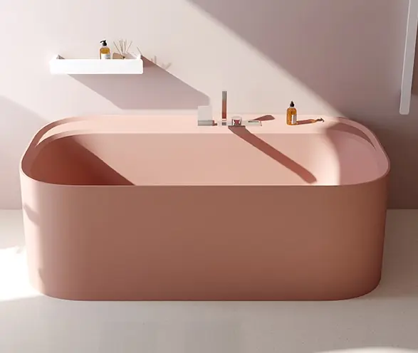 Relax Design Hui Wanna wolnostojąca 180x90 flesh pink matt HUI180LX15MATT