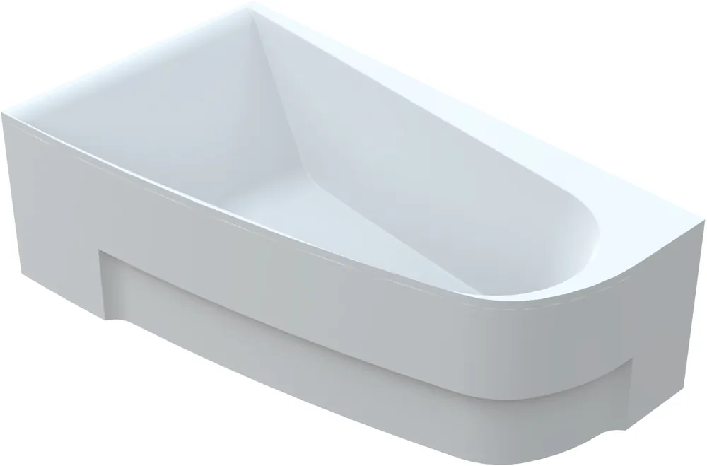 Vayer Boomerang Wanna asymetryczna lewa ze stelażem i syfonem 160x90 cm biała 160.090.045.1-2.1.0.0.1