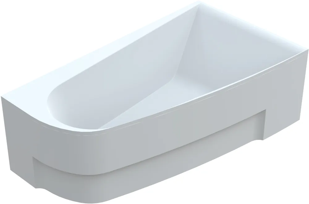 Vayer Boomerang Wanna asymetryczna prawa ze stelażem i syfonem 150x90 cm biała 150.090.045.1-2.2.0.0.1
