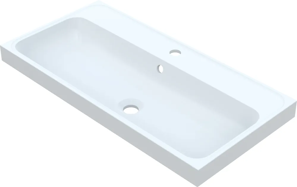 Vayer Cygnus Umywalka wpuszczana w blat z otworem na baterię 100x40 cm biała 100.040.010.3-1.0.1.X.X