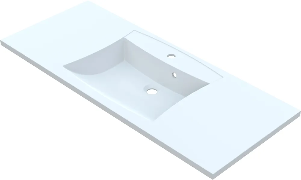 Vayer Norma Umywalka wpuszczana w blat z otworem na baterię 324x50 cm biała 324.050.011.3-1.0.1.X.X