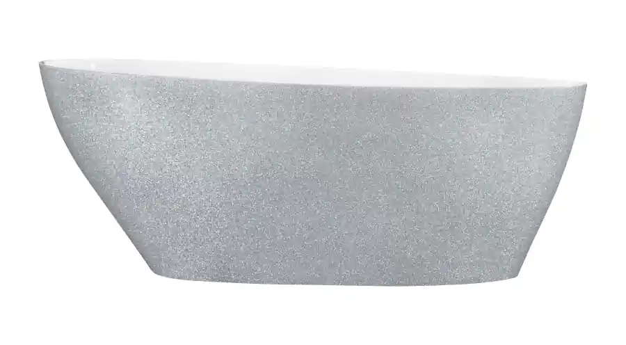 Besco Goya Glam Wanna Wolnostojąca 160x70 cm biała/srebrna WMD-160-GS