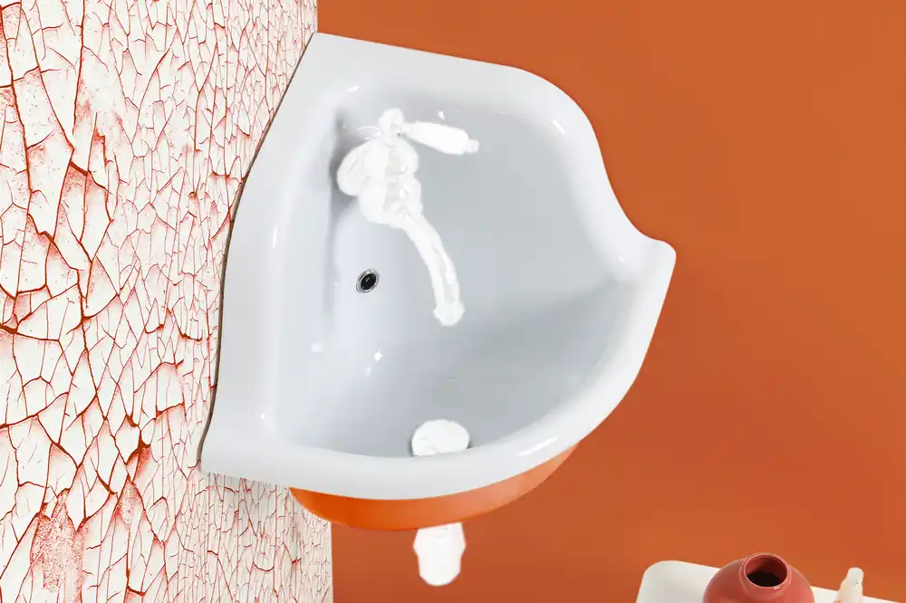 Bleu Provence True Colors Umywalka narożna 42x42 white+orange TCL4040C