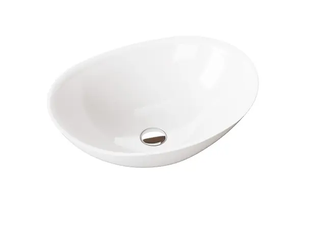 Brecoro Eclipse Umywalka stawiana na blat 55x41 cm Biały Mat ECU020