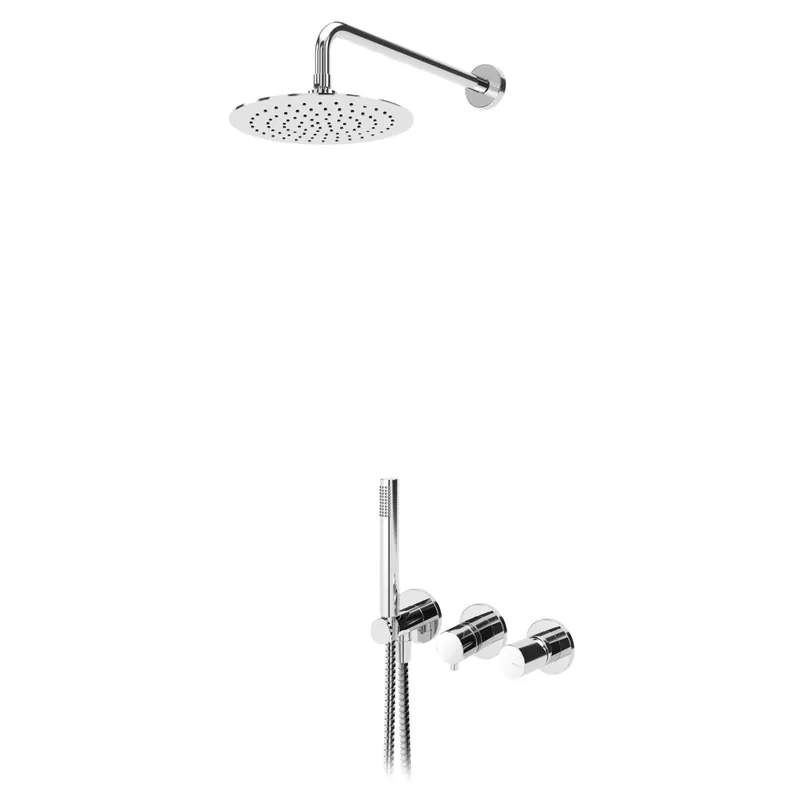 Bruma Adagio Zestaw natryskowy z deszczownicą Ø 250 mm ścienną i słuchawką prysznicową Chrom 1935721CR