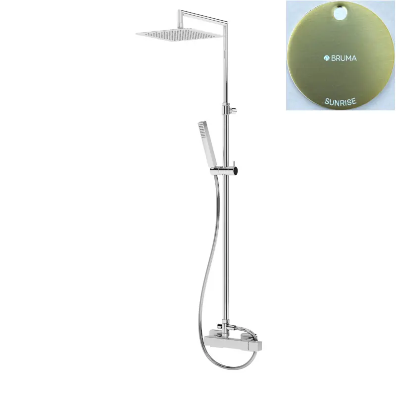 Bruma Adamastor Zestaw natryskowy naścienny z deszczownicą 250x250 mm na ramieniu ściennym Sunrise 3012762SR