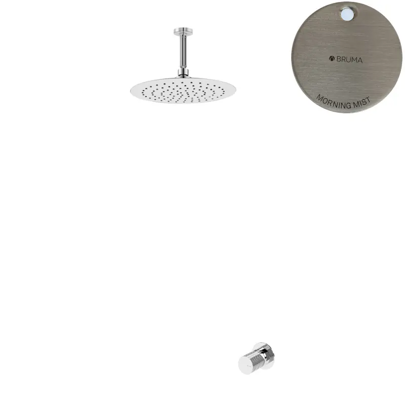 Bruma Avalon Bateria natryskowa podtynkowa z deszczownicą Ø 250 mm sufitową Morning Mist 1893700MM
