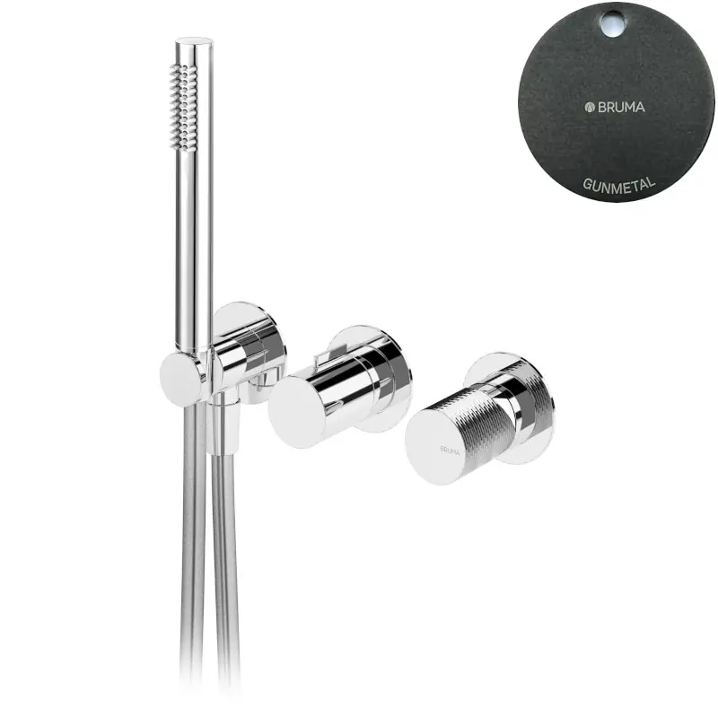 Bruma Avalon Bateria natryskowa podtynkowa ze słuchawką prysznicową Gunmetal 1893113MG