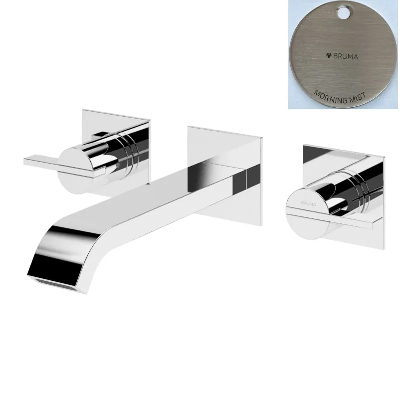 Bruma Breeze Bateria umywalkowa podtynkowa z korkiem Click-Clack 3-otworowa Morning Mist 1682411MM