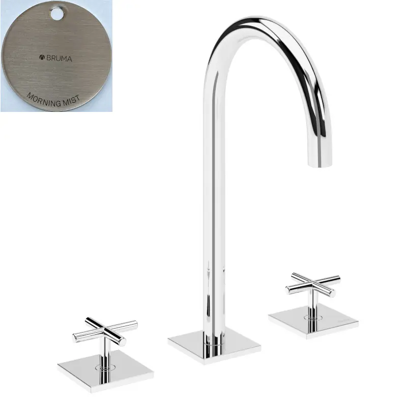 Bruma Hera Bateria umywalkowa 3-otworowa bez korka Morning Mist 1068800MM