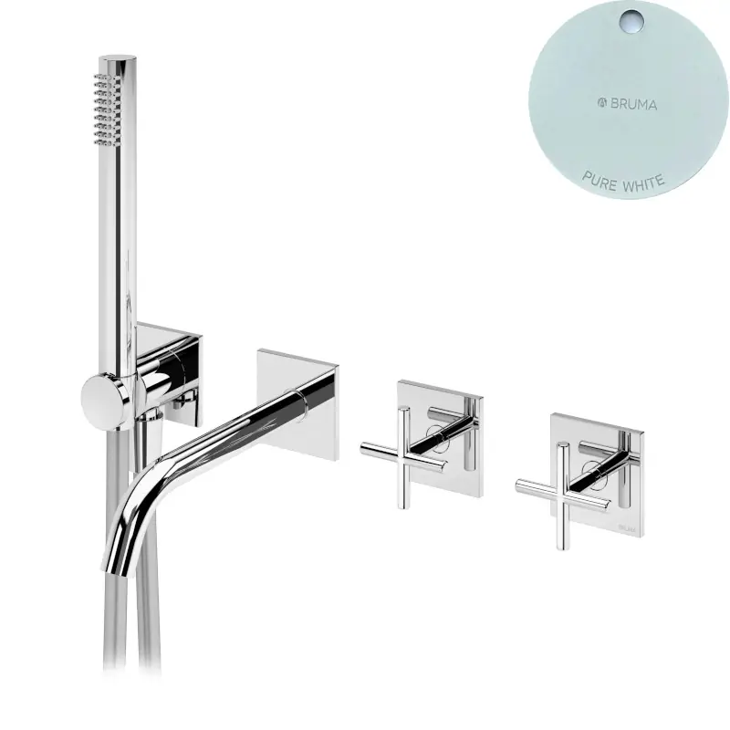 Bruma Hera Bateria wannowo-natryskowa z wylewką 170 mm i słuchawką prysznicową Pure White 1061930PW
