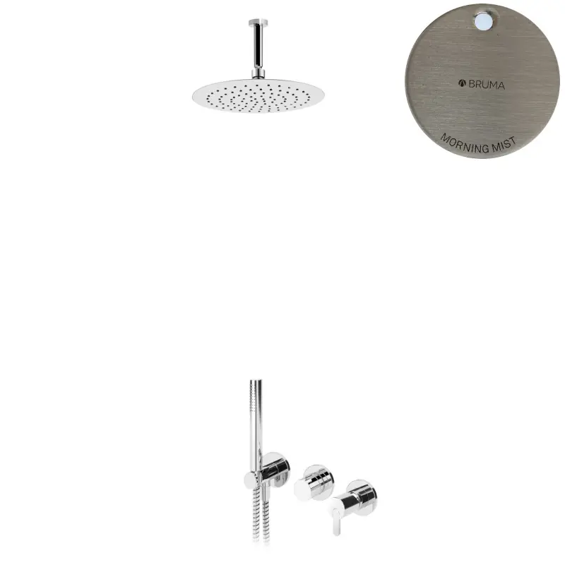Bruma Leaf Bateria natryskowa podtynkowa z deszczownicą Ø 250 sufitową Morning Mist 1673715MM
