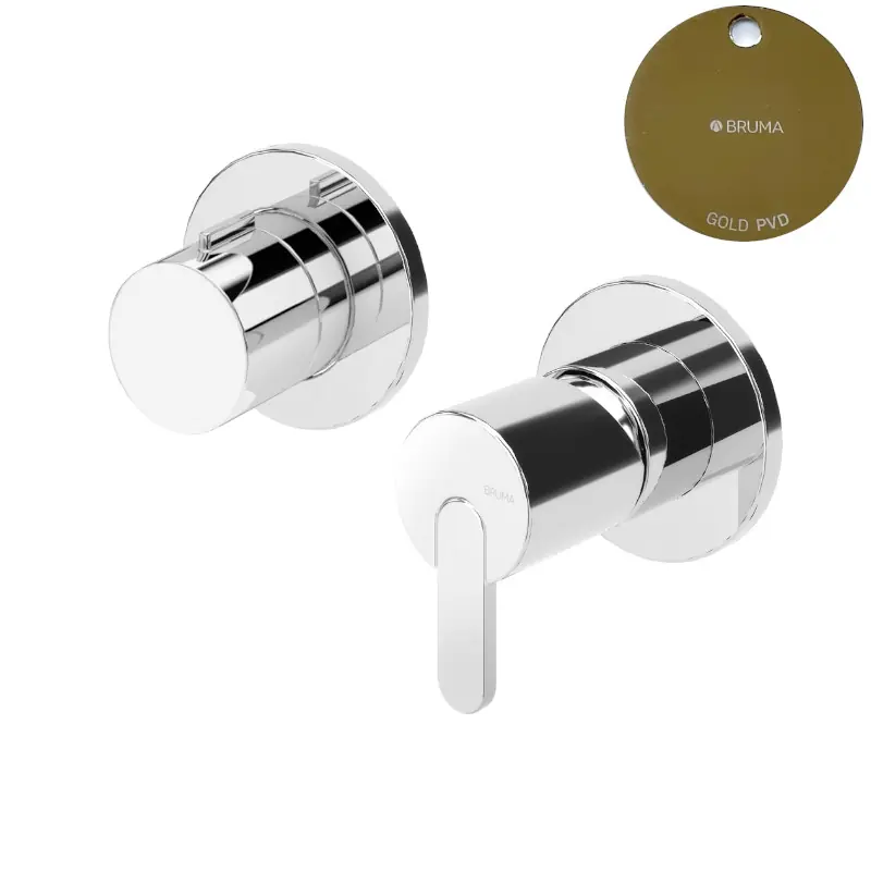 Bruma Leaf Bateria wannowo-natryskowa podtynkowa z 3 wyjściami Gold PVD 1673123PO