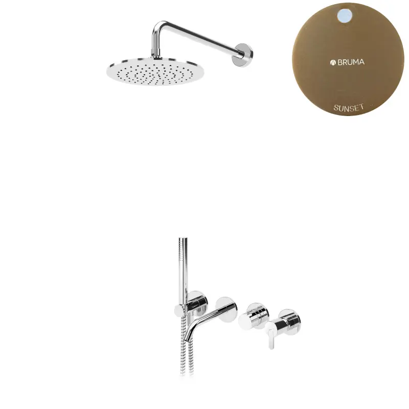 Bruma Leaf Bateria wannowo-natryskowa podtynkowy z deszczownicą Ø 250 mm Sunset 1672400SS