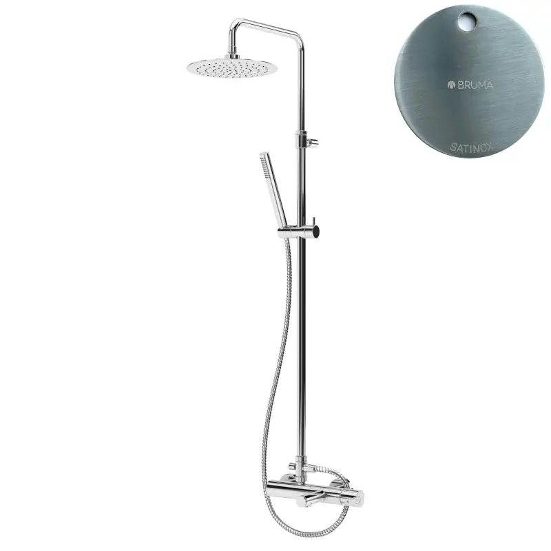 Bruma Leaf Bateria wannowo-natryskowa ścienna z deszczownicą Ø 300 mm Satinox 1672831ST