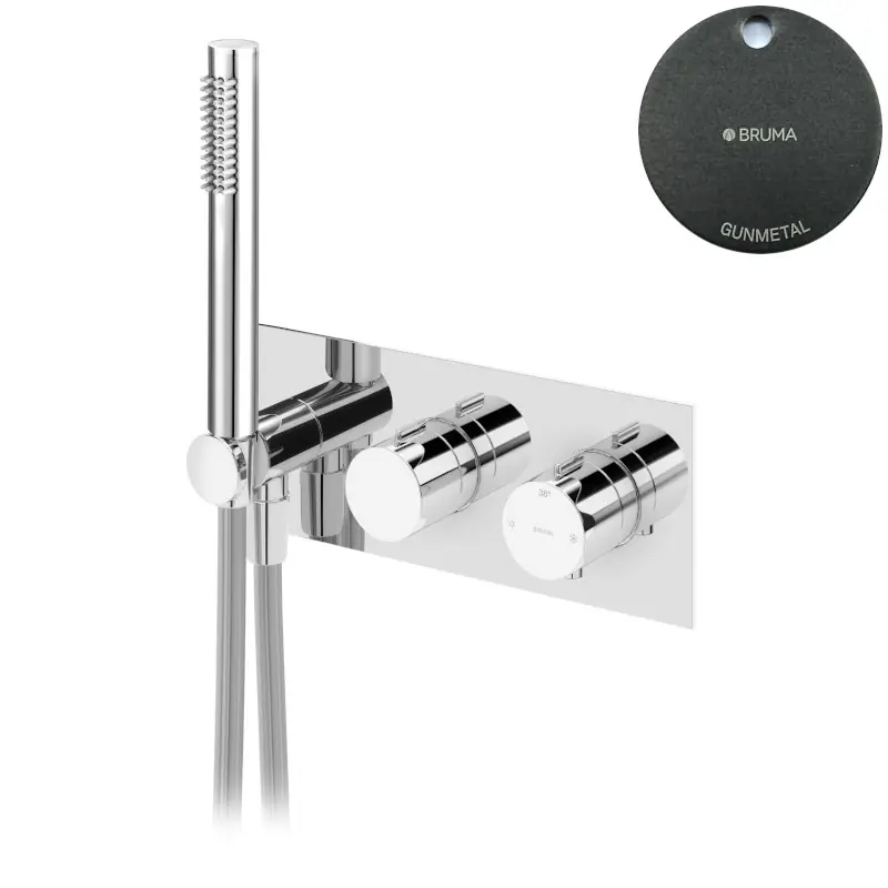 Bruma Leaf Bateria wannowo-natryskowa termostatyczna podtynkowa Gunmetal 1872001MG