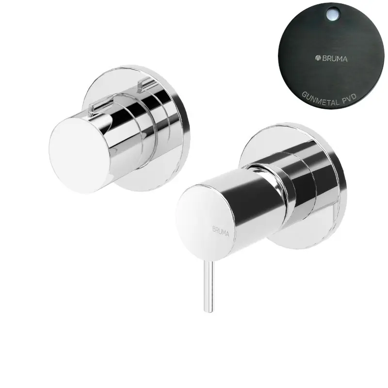 Bruma Leaf2 Bateria wannowo-natryskowa podtynkowa z 2 wyjściami Gunmetal PVD 1673120GM