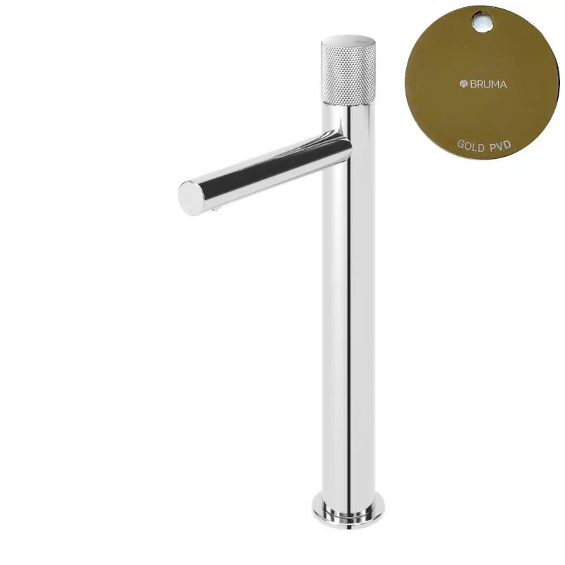 Bruma Leaf3 Bateria umywalkowa jednootworowa bez korka Gold PVD 1670018PO