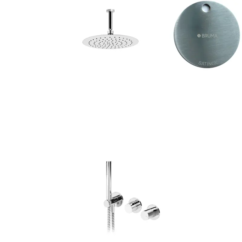 Bruma Leaf4 Bateria natryskowa podtynkowa z deszczownicą Ø 300 sufitową Satinox 1673723ST