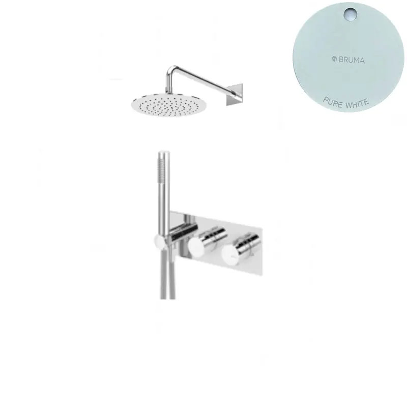 Bruma Lusa Zestaw natryskowy podtynkowy z deszczownicą ścienną Ø 250 mm Pure White 1874831PW