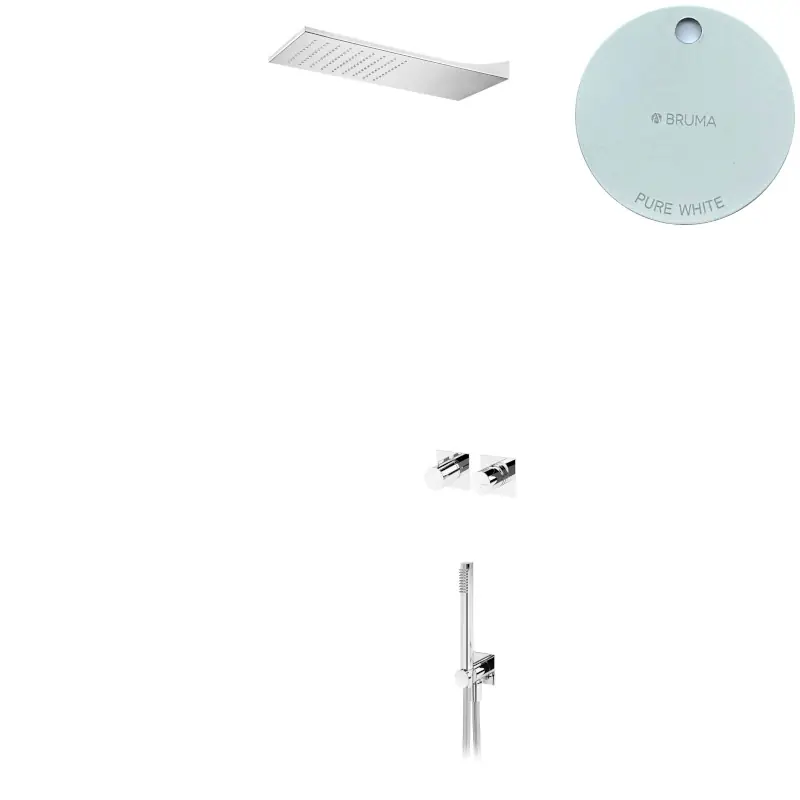 Bruma Lusa Zestaw natryskowy podtynkowy z deszczownicą ścienną Pure White 1014152PW